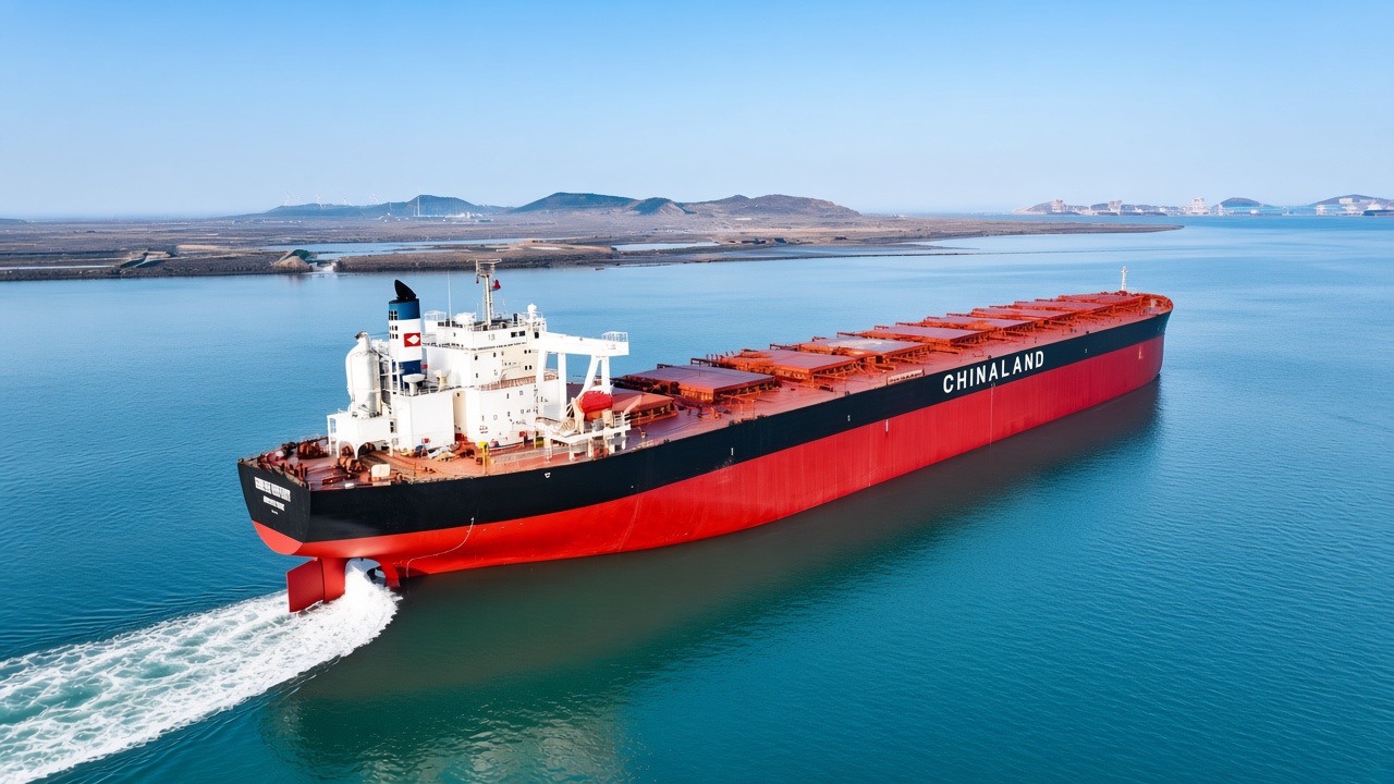 Chinaland Bulk Carrier Vessel Navigating Open Ocean