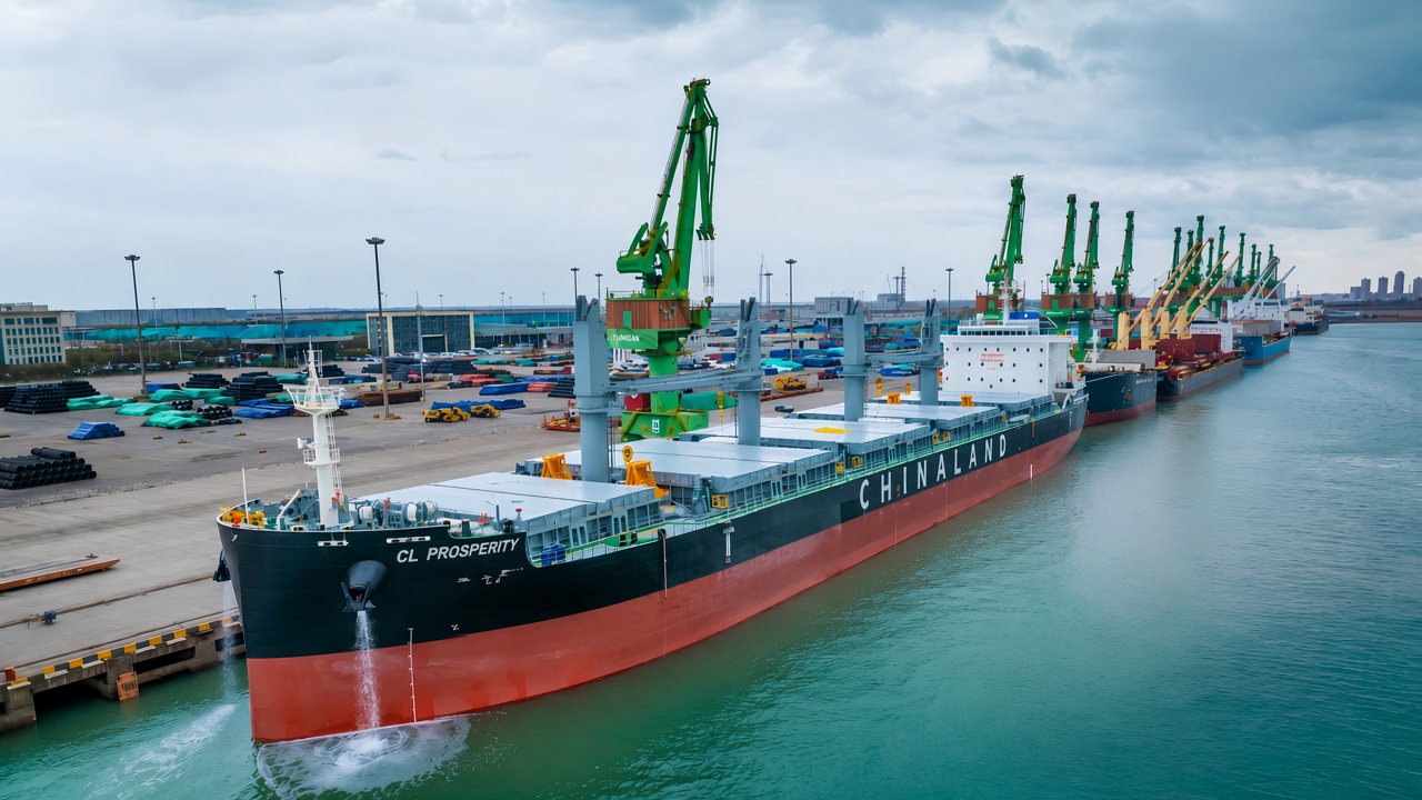 CL Prosperity Berthed at Marine Terminal with Gantry Cranes